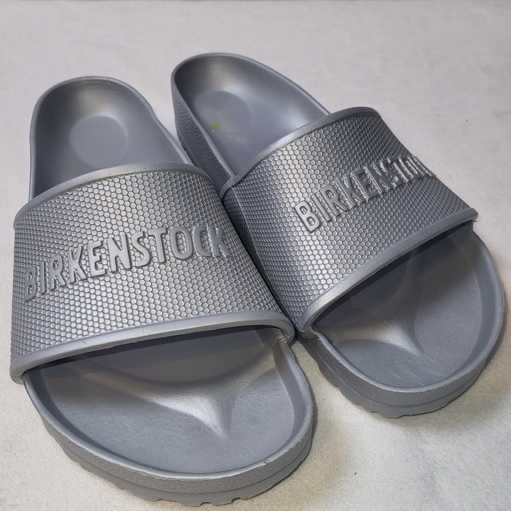 Birkenstock Barbados EVA Slide Sandals‎ Men's Size US 9-9.5  EU 42 Silver Gray
